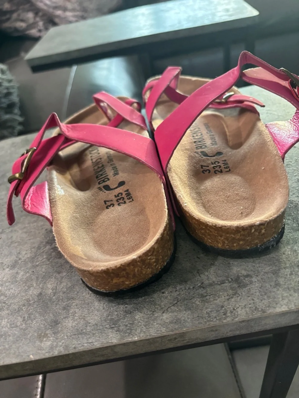 Birkenstock Hot Pink Crisscross Buckle Sandals - Picture 2 of 3